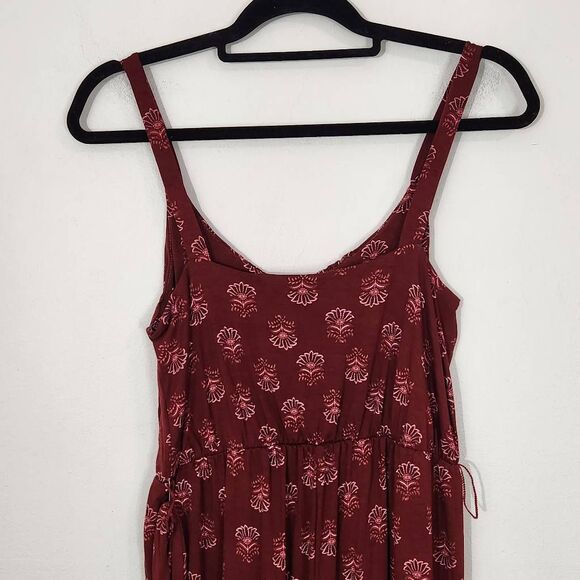 Market & Spruce Burgundy Jumpsuit NWT Size Small Sleeveless Jumpsuit Floral - Picture 5 of 9